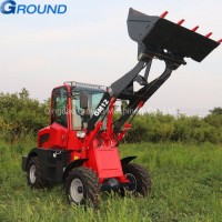1.2ton Good Selling red mini wheel loader heavy loader with diesel engine