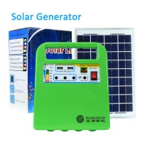 Portable Solar Generator 12V DC Home System with 10W Solar Panel and 7ah Battery for Lighting and Ch
