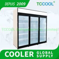 Top Mounted Compressor Triple Door Cooler Refrigerator Merchandiser