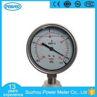 100mm 4'' All Stainless Steel Oil Filled -16-1kpa Bellows Manometer