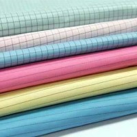 5mm Stripe 5mm Grid Cleanroom Lint Free Anti-Static ESD Polyester Fabric