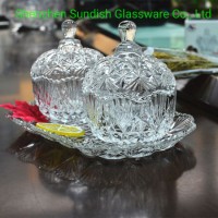 Quality Latest Arrival Crystal Glass Candy Sweet Jar with Glass Lids