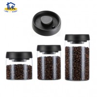 Cnr12002bk Vacuum Food Jar Coffee Bean Canister Borosilicate Glass 1.2litre