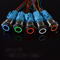16mm 9-24V 12V 110V 220V Waterproof Metal Push Button Switch with LED Light Signal Momentary Latchin