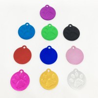 round shape aluminum dog tag with loop