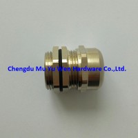 Nickel plated brass cable gland with metric thread