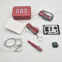 Multi purposes SOS camping tool set with box