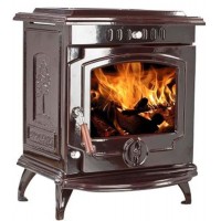 659 Free Standing Enamel Cast Iron Stove Wood Burning Fireplace