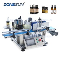 Zonesun Automatic Round Plastic Essential Oil Hand Sanitizer Bottle Single Side Labeling Machine