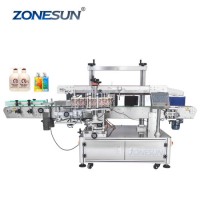 Zonesun Zs-Tb963 High Speed Flat Automatic Round Bottle Labeling Sticker Coding Machines for Label R