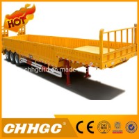 3 Axles Side Wall/Dropside Flat Bed Cargo Truck Semitrailer Flat Platform Lorry Truck Semi Trailer