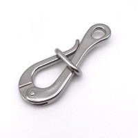 Rigging Hardware Accessories Stainless Steel 316 Pelican Hook with Loop Folded Hook 4"