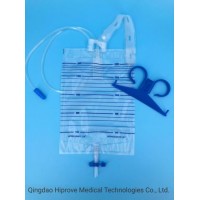 Disposable Medical 2000ml Urine Bag with Cross Valve and Ties