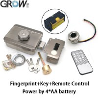 Grow S903 Electric Motor Lock with Fingerprint Key Remote Control Power by Battery