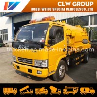 Dongfeng 4000liters High Pressure Cleaning Truck Sewage Suction Truck Vacuum Pump Sewer Dredging Tru