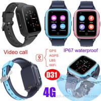 4G IP67 Waterproof New Smart Kids GPS Gift Watches Tracker with Global Video Call D31