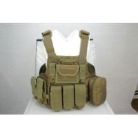 Military Police Army Tan Tactical Vest with Magazine