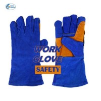 Welding Safety Insulated Protective Gloves  Leather Thickened Work Gloves