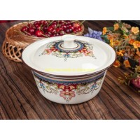 High Quality Enamel Wash Bowl with Beautiful Decal