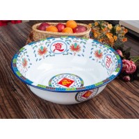 High Quality Decorated Enamel Wash Basin with Chinese Style Decal