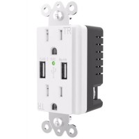 125V 15A Us Wall Receptacle USB 4.8A Smart Socket USB Charger Outlet Socket USB Charger with ETL Cer