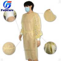 Yellow Ce ISO FDA Disposable Nonwoven Medical Isolation Gown  Protective Clothing Surgeon Coat Surgi