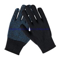 Black Cotton Liner Polka Palm Dotted Gloves