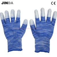 Cheap White PU Finger Coated Safety Work Gloves