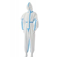 Disposable Chemical Resistant Coverall with Hood and Elastic Cuff  White Size XL Bound Seams 1 Pack