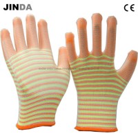 PU Palm Coated Zebra Polyester Liner Gardening Work & Labor Gloves