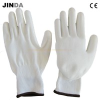 Polyester Liner White PU Coated Labor Protective Work Gloves