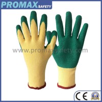 5 Yarn Tc Shell Green Crinkle Latex Palm Coated Labor Gloves