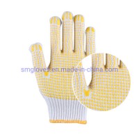Southest Asia Popular Model Single Side Yellow PVC Dotted Gloves