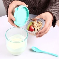 Fronzn Reusable to Go Yogurt Eco-Friendly Plastic Cups with Lids  Plastic Yogurt Cup with Spoon