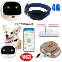 4G Lte Waterproof GPS Pet Tracking Device with Smart LED Light V43