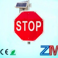 New Solar Powered Traffic Sign / LED Flashing Stop Road Sign