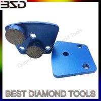 60 Grit Medium Bond Diamond Grinding Shoes Trapezoid with 2 Round or Oval Segment