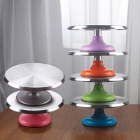 High Quality Aluminum Alloy Rotating Cake Decorating Stand Table with Silicone Non Slip Bottom