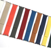 Leather Link Strap for Apple Watch Band 44mm 40mm Iwatch 3 2 1 38mm 42mm Magnetic Loop Bracelet Appl
