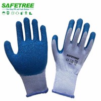 10 Gauge 5 Thread CE En388 Cotton Liner Latex Coated Work Glove Gg116 PPE Safety Gloves