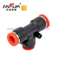 Peg Pneumatic Fitting T Type 3-Way Reducer Tee Tube Connector Air Hose Fitting Push in Fitting Plast