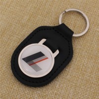 Wholesale Custom Logo Handmade Genuine Leather Car Logo Keychain
