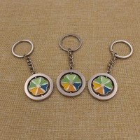 China Customized Soft Enamel Metal Silver Rotate Spinning Keychain