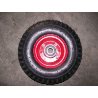 Colorful Tyre Metal Rim High Quality Light Weight High Elasticity Free Inflatable PU Foam Wheel (3.5