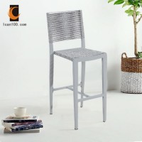 UV Resistant Restaurant Furniture Modern Rope Rattan Aluminum Table and Home Chair Dining Set