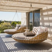 Outdoor Wicker / Rattan Lounge Chair Hanging Swing Daybed