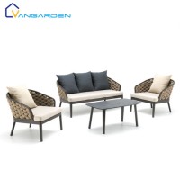 Luxury Modern Design Garden Sofa Set Aluminum Rope Outdoor Furniture From China