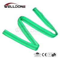 2 Ton 2m or OEM Length Polyester 2t Round Lifting Belt Sling with Green Color Safety Factor 8: 1 7: