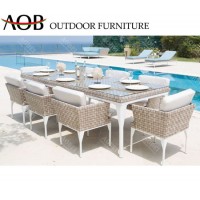 Modern Outdoor Garden Patio Hotel Restaurant Home Rattan Wicker Dining Table Chair Furniture