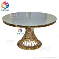 High Quality Marble Top Round Stainless Steel Base Dinining Table